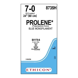 7-0 Prolene Blue Monofilament Non-Absorbable Suture, 24" BV175-6 Taperpoint, Expired/Discounted, 36/Box