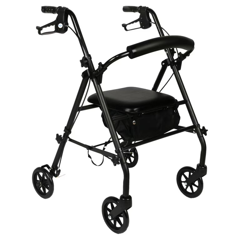 Rolling Walker/Rollator w/Seat, Black, Used