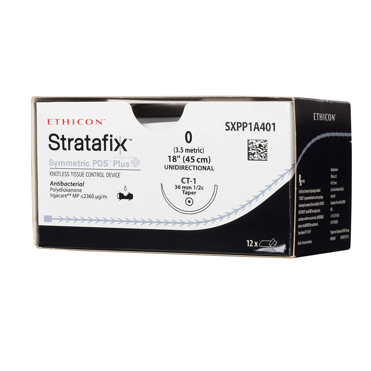 0 Stratafix Symmetric PDS Plus Knotless Tissue Control Device, 18" CT-1 Taper, Expired/Discounted, 12/Box