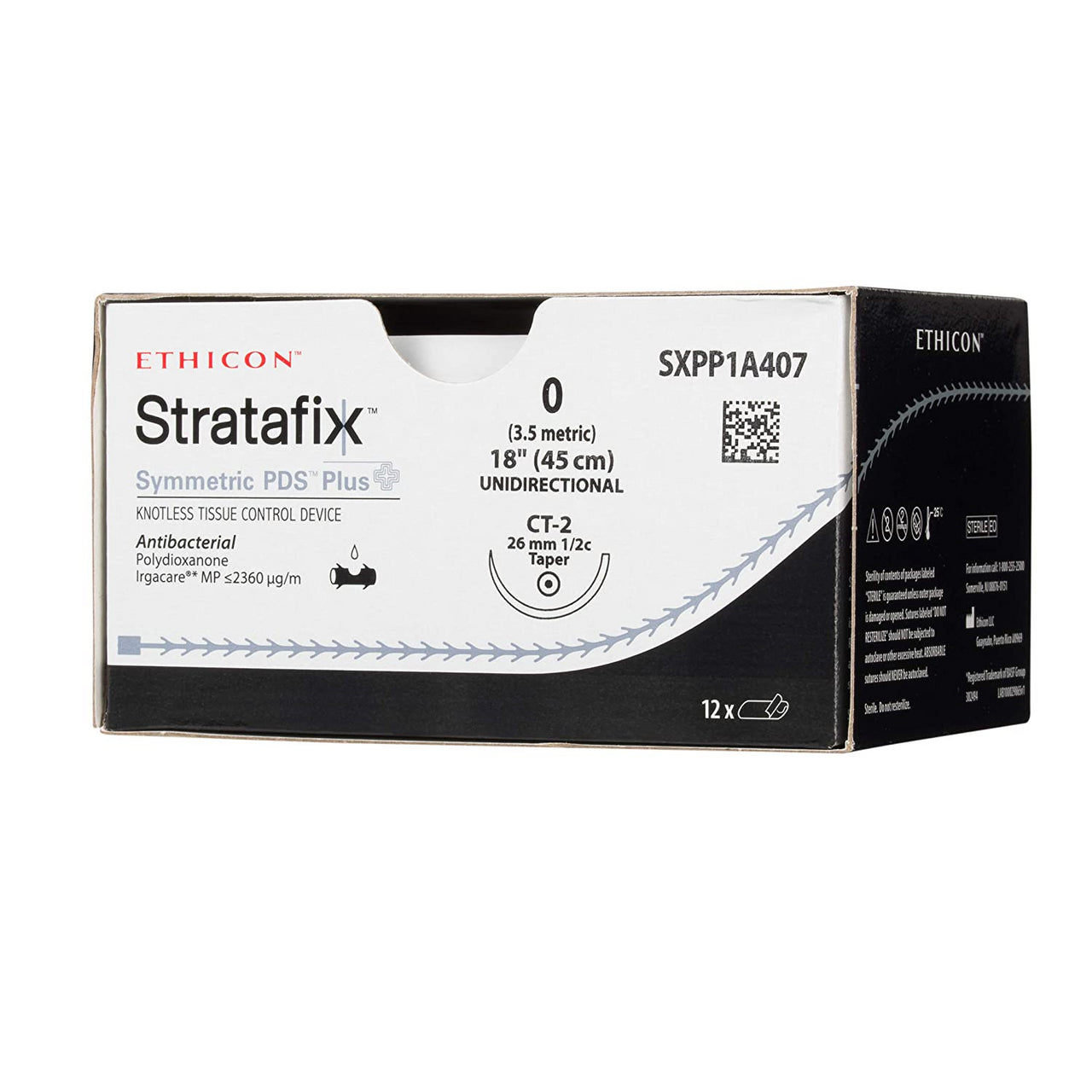 0 Stratafix Symmetric PDS Plus Knotless Tissue Control Device, 18" CT-2 Taper, Expired/Discounted, 12/Box