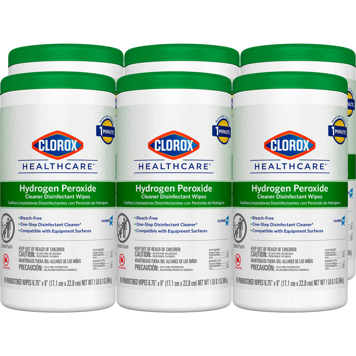 Hydrogen Peroxide Cleaner Disinfectant Wipes, 570/Case