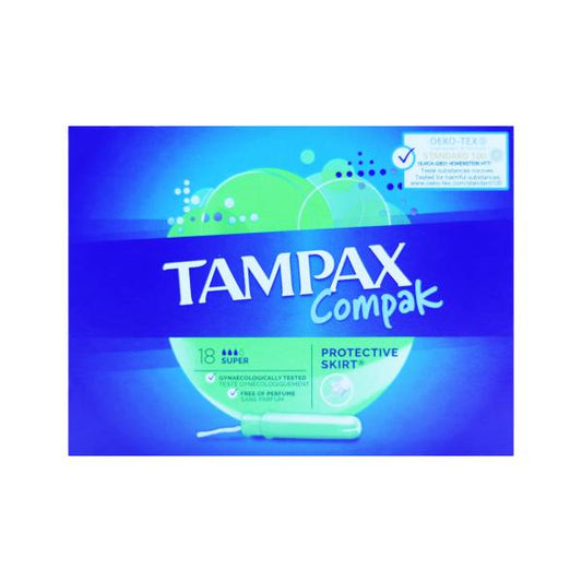 Tampons, Tampax Compak Plastic, Super Absorbency, 32/Box