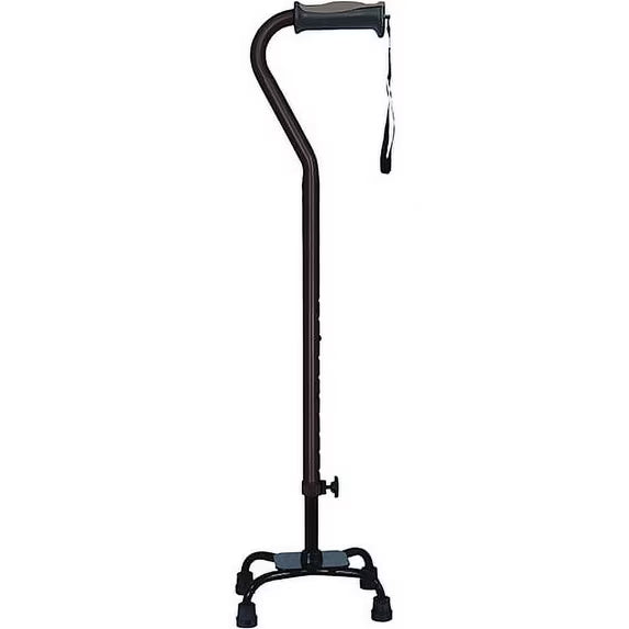 Quad Small Base Walking Cane w/Strap Black Each