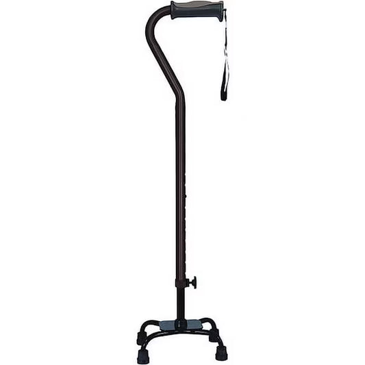 Quad Small Base Walking Cane w/Strap Black Each