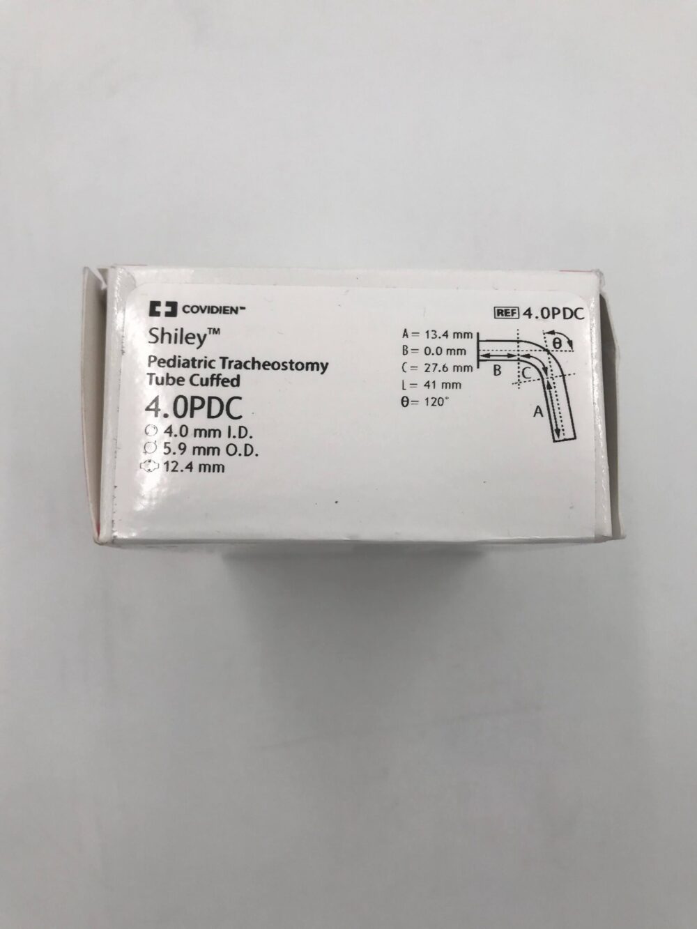 Shiley Pediatric Tracheostomy Tube Cuffed, 4.0mm I.D., 5.9mm O.D., 12.4mm, 1/Box
