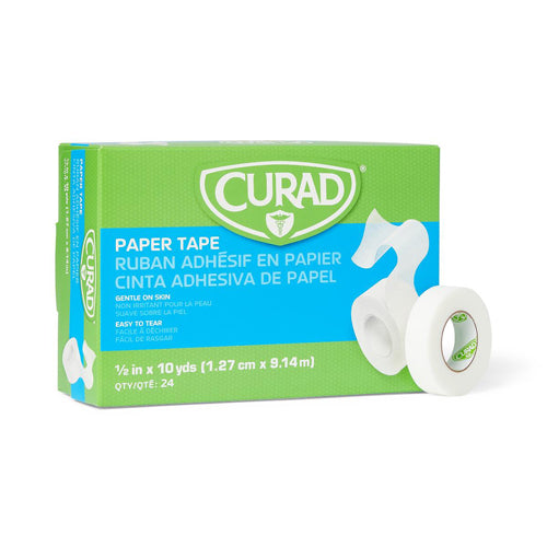 Curad Paper Tape 1/2" x 10 Yds Roll. 24/Box