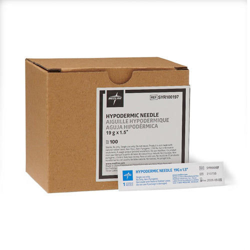 Hypodermic Needle 19Ga x 1.5" Sterile 100/Box