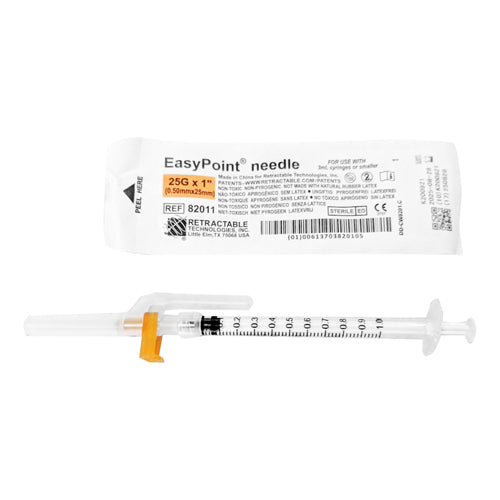 Syringe Safety With 25 X 1.0" 100/Box