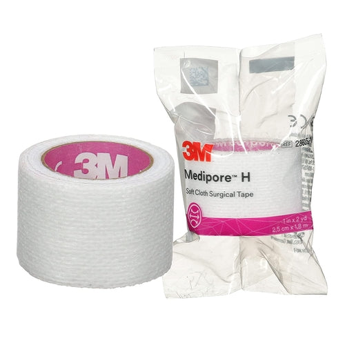 3M Medipore-H Soft Cloth Surgical Tape, 1" x 2yd., 72 Rolls/Box **Discounted 90%