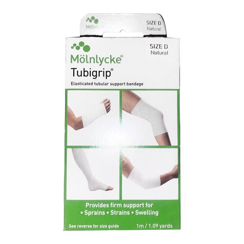 Tubigrip Elasticated Tubular Support Bandage, Size D, 1m x 1.09Yards, Natural, 1/Box