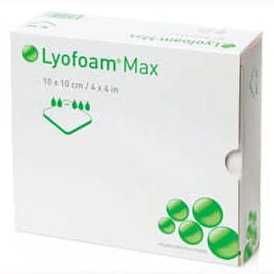 Lyofoam Max Absorbent Foam Dressing 4" x 4", Sterile, 10/Box