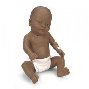 21" Newborn Sexed Girl-Black, Flannel Diapers, 1/Box