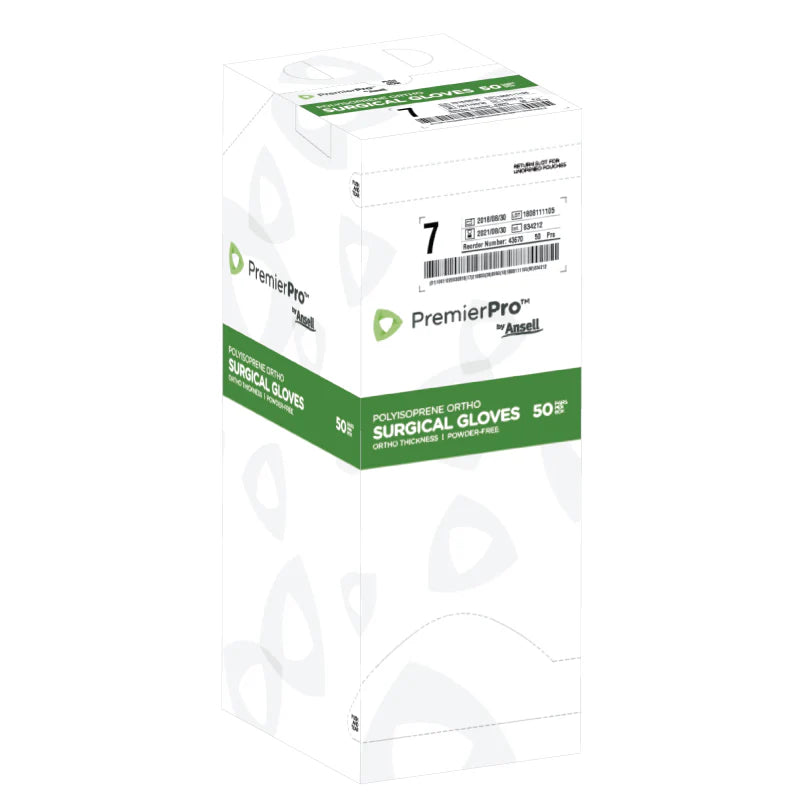 Surgical Gloves, Polyisoprene Ortho, Size 7,  50 Pairs/Box