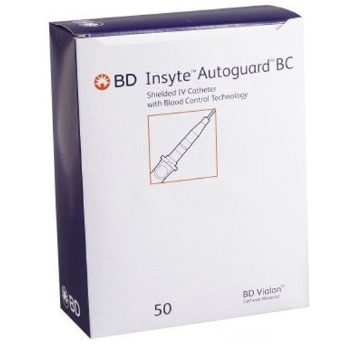 Insyte Autoguard BC Shielded IV Catheter, 20G x 1", Sterile, 50/Box