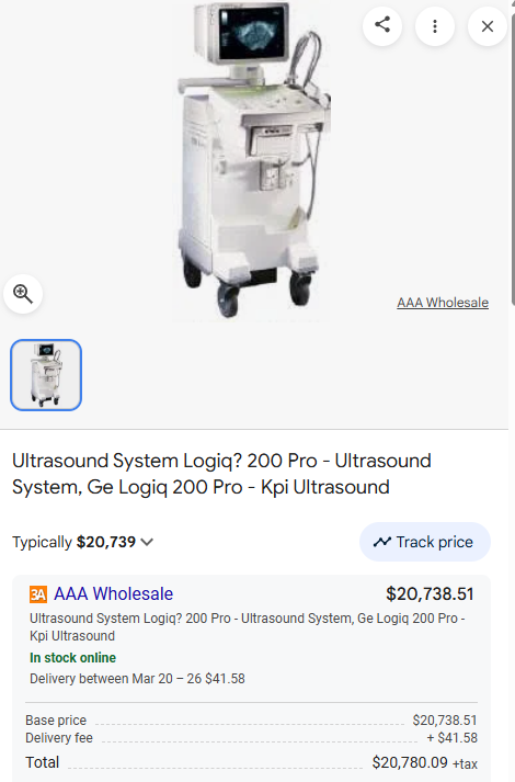 LOGIQ 200 Pro Series Ultrasound with Probe, Used