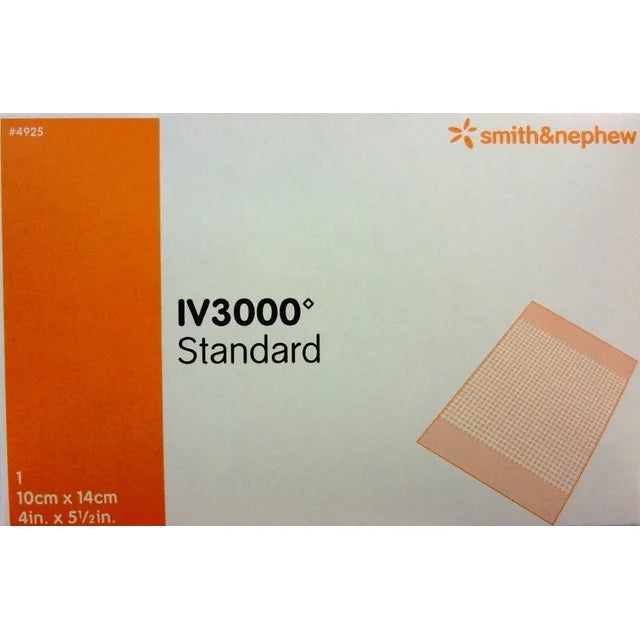 IV3000 Standard Moisture Responsive Cannula Dressing 4" x 5 1/2", Sterile, 10/Box