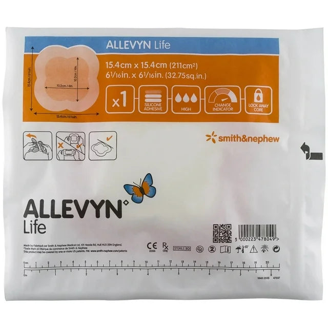 Allevyn Life Silicone Adhesive Dressing 6-1/16" x 6-1/16"  18/Box