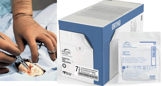 Encore Powder-Free Latex Ortho Surgical Gloves Size 7.5, Pair 50/Box