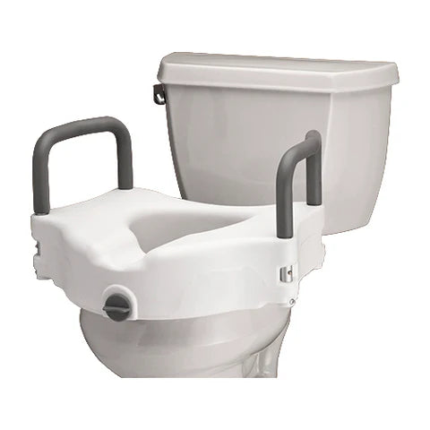 Raised Toilet Seat 5" w/ Removable Padded Arms, 1/Box