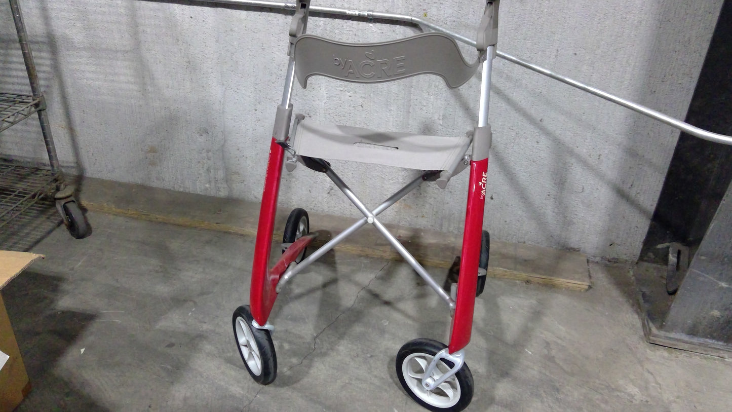 byACRE Carbon Ultralight Regular Rollator, Red, Used, 1/ea