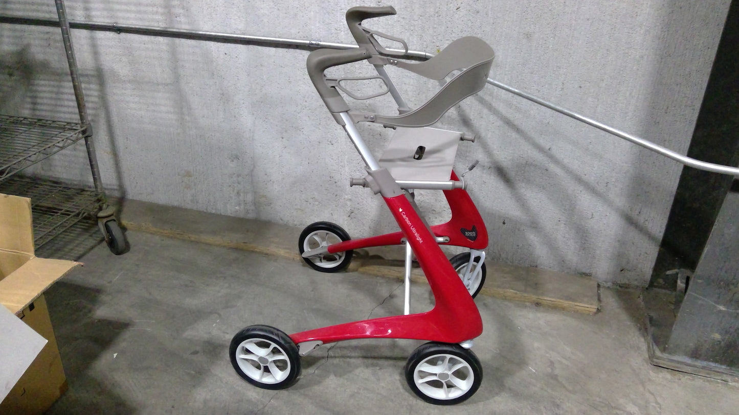 byACRE Carbon Ultralight Regular Rollator, Red, Used, 1/ea