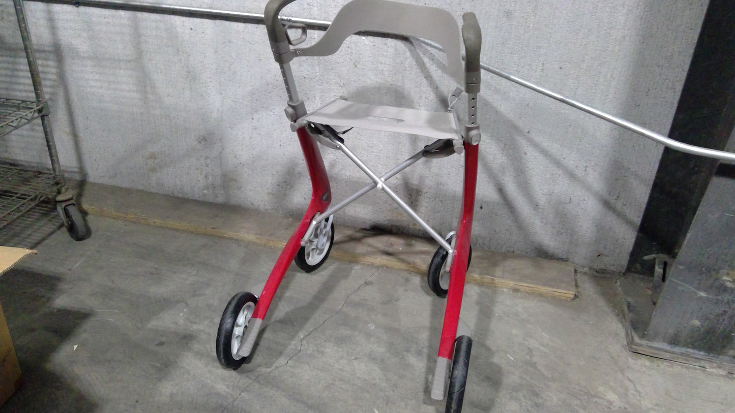 byACRE Carbon Ultralight Regular Rollator, Red, Used, 1/ea