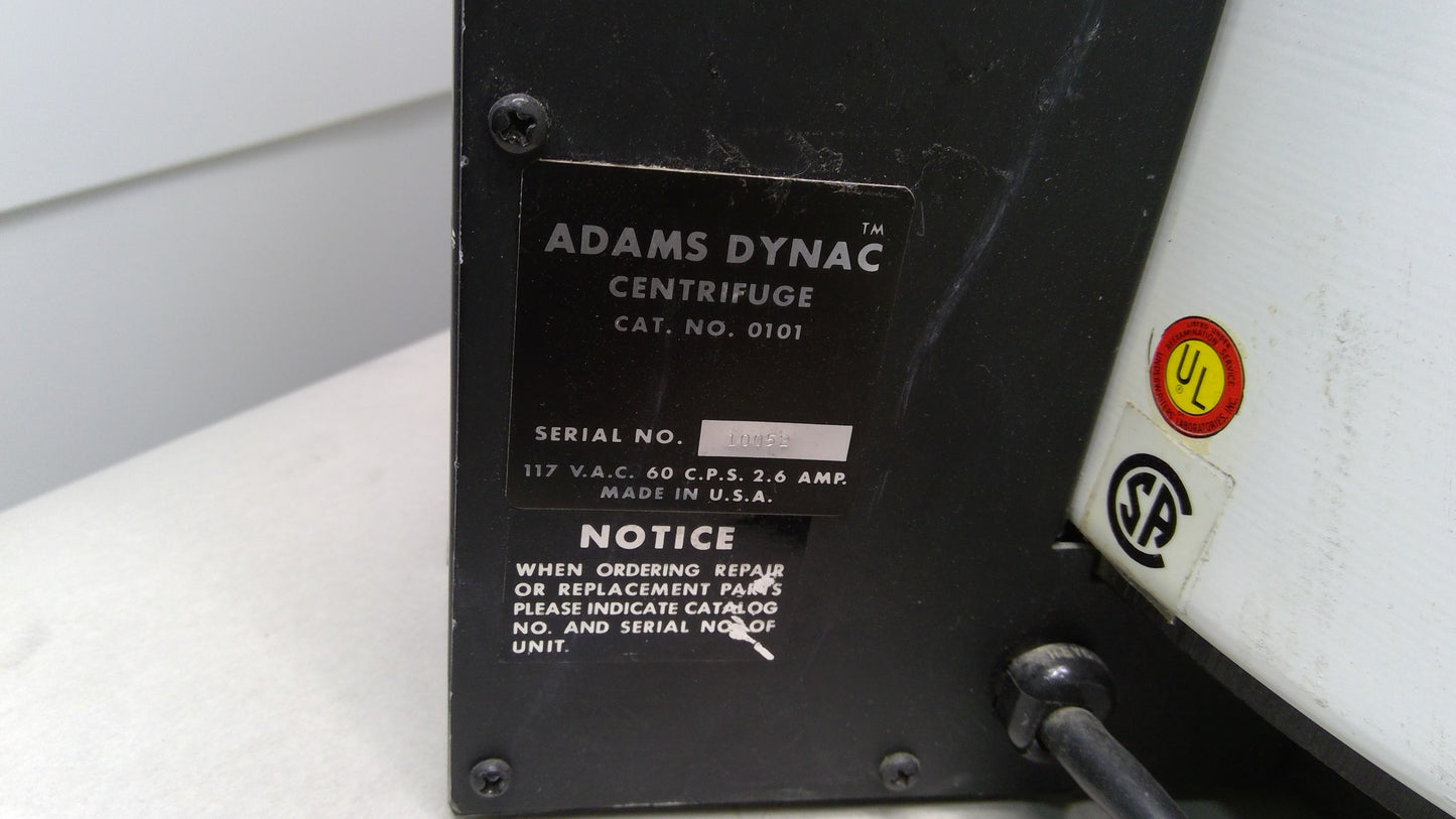Clay Adams Dynac 0101 Centrifuge, Used