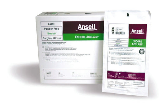 Encore Acclaim Gloves Size 8.0, Powder-Free, Latex, Pair 50/Box