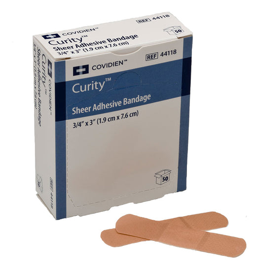 Curity Sheer Adhesive Bandage 3/4" x 3", 50/Box