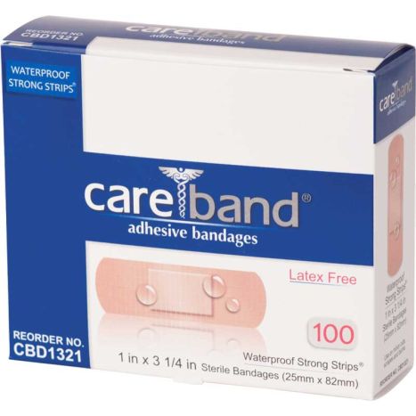 Care Brand Adhesive Bandage 1" x 3 1/4", 100/Box