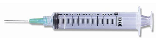 10mL Syringe Luer-Lok Tip w/PrecisionGlide Needle, 22G x 1", Sterile, 400/Case