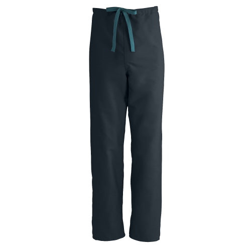 Scrub Pants w/Drawstring Waist, Unisex, Reusable, Medium, Black, 24/Box