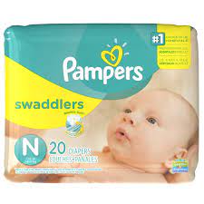 Pampers Swaddlers Diapers, Size Newborn, 20/Bag