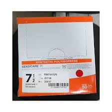 Surgical Gloves, Sensicare PI Synthetic Polysoprene, Size 7 1/2, 50 Pairs/Box