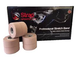 Strapit Professional Elastic Adhesive Stretch Bandage, 77mm x 4.5M, Tan, 16 Rolls/Box