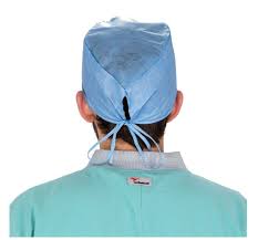 Surgeon's Cap w/Ties, Blue, 100/Box