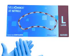 Exam Gloves, PC3.8 Nitrile Blue, Powder-Free, Large, 200/box