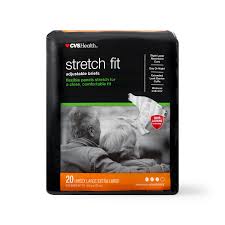 Stretch Fit Adjustable Briefs, Maximum Absorbency, Unisex Large/XL 40"-70", 20/Pack