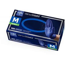 Exam Gloves, VersaShield Nitrile Powder-Free, Medium, 100/Box