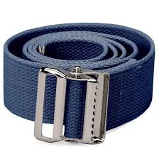 Gait Belt w/Metal Buckle, 2" x 72", Blue, 1/Ea