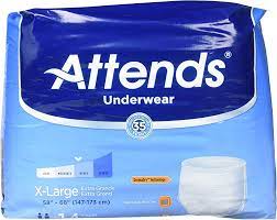 Incontinence, Attends Disposable Underwear, Ultimate Absorbency, XL 58-68", 14/Pack