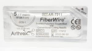 FiberWire Braided Polyblend Suture 5 Blue 38", Conv. Cutting CCS-1 Sterile, 12/Box