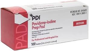 Povidone-Iodine Prep Pad, Medium 1.18" x 2.6", 100/Box 10 Boxes/Case