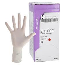 Surgical Gloves, Encore Latex Textured, Size 6.5, 50 Pairs/Box