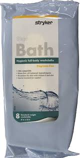 Bath Hygienic Full-Body Washcloths Fragrance Free, 8/Pack