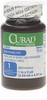 Plain Packing Strip, 1" x 5yd, Sterile, 1/Bottle