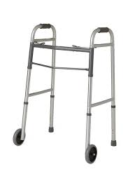 Folding Walker with Wheels, Used, 1/Each