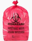 Can Liners, 45 Gallon, 40" x 46", 3.0 Mil, Red Biohazard, 50/Box