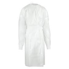 Isolation Gown, Knit Cuffs, Full Back, White, XL, 100/Box