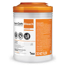 Sani-Cloth Germicidal Disposable Wipe, Bleach, Large Wipe, 75 Wipes/Tub